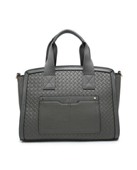 JFY Weaving Pattern Top Zipped Tote Bag