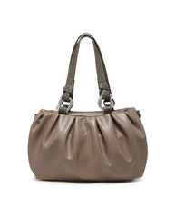 JFY Pleated Top Handle Zip Closure Hobo Shoulder Bag