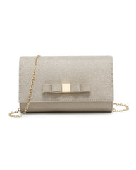 Tie On The Front Glitter Clutch Bag