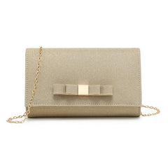 Tie On The Front Glitter Clutch Bag