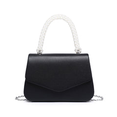 Pearl Top Handle Flap Pu Clutch Bag