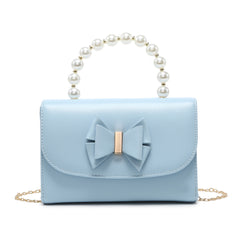 Pearl Top Handle Tie Pu Clutch Bag