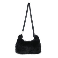 Faux Fur Zip Top Closure Cross Body Bag