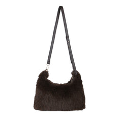 Faux Fur Zip Top Closure Cross Body Bag