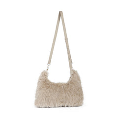 Faux Fur Zip Top Closure Cross Body Bag