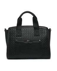 JFY Weaving Pattern Top Zipped Tote Bag