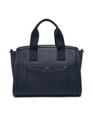 JFY Weaving Pattern Top Zipped Tote Bag