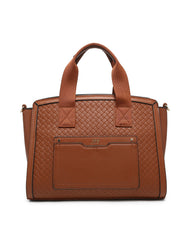 JFY Weaving Pattern Top Zipped Tote Bag