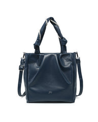 JFY Pleated Top Handle Zip Closure Tote Bag
