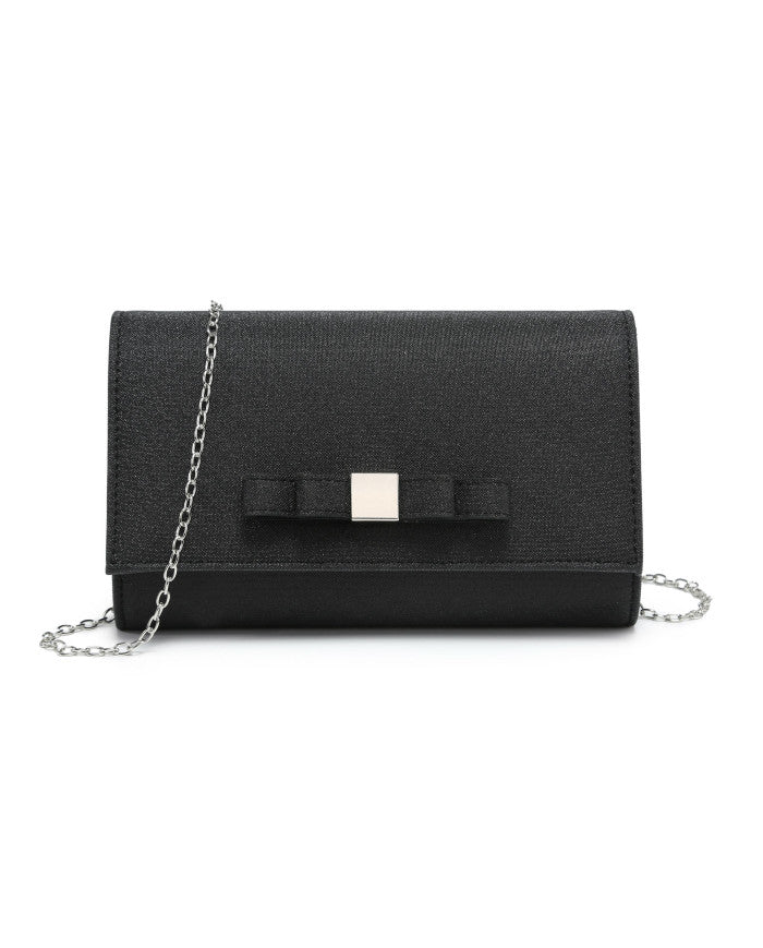 Tie On The Front Glitter Clutch Bag