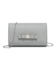 Tie On The Front Glitter Clutch Bag