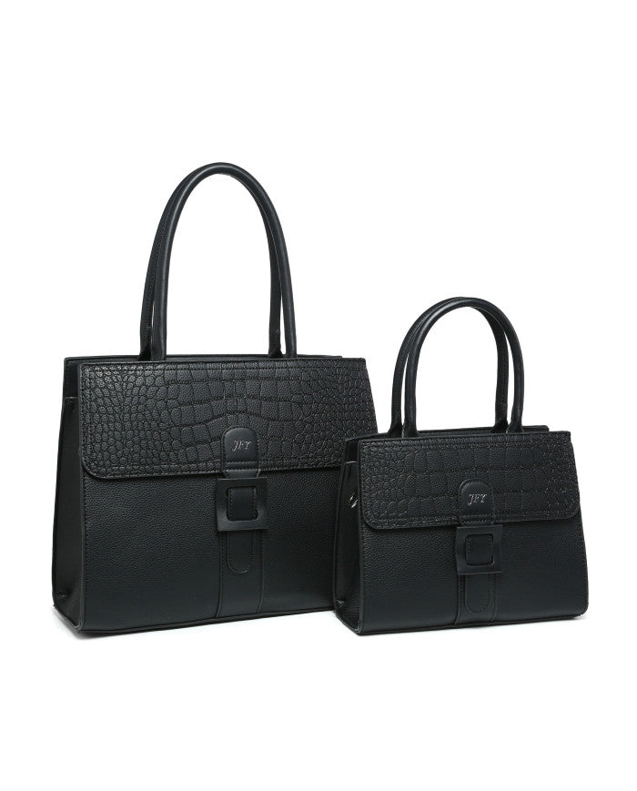 JFY Snake Skin Buckle 2 In 1 Handbag Tote Bag