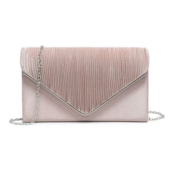 Pleated Details Satin Clutch Bag