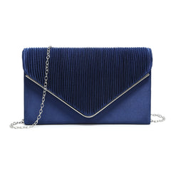 Pleated Details Satin Clutch Bag