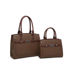 JFY Zip Top Two Handles 2 In 1 Handbag Tote Bag